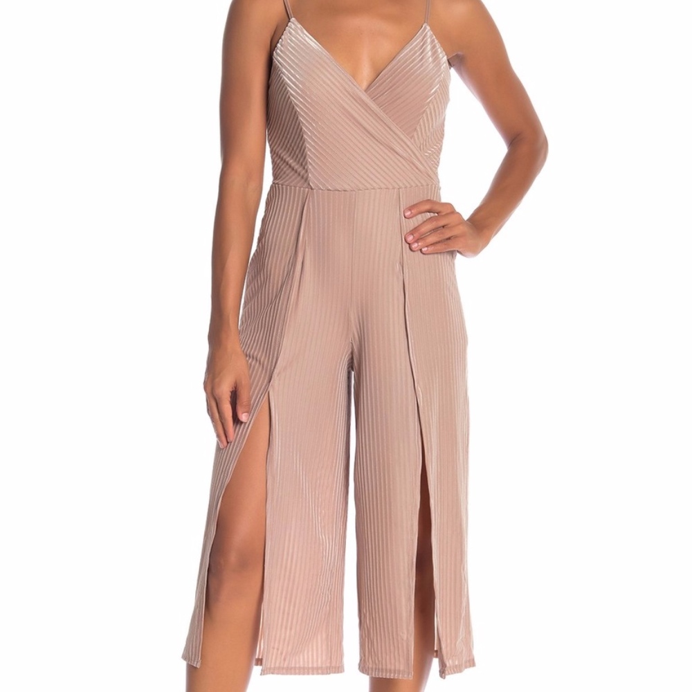 Love, Fire Ribbed Velvet Midi Jumpsuit (Size M)